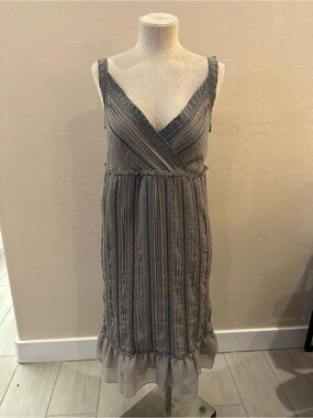Calvin Klein Gray Sleeveless V-Neck Midi Dress